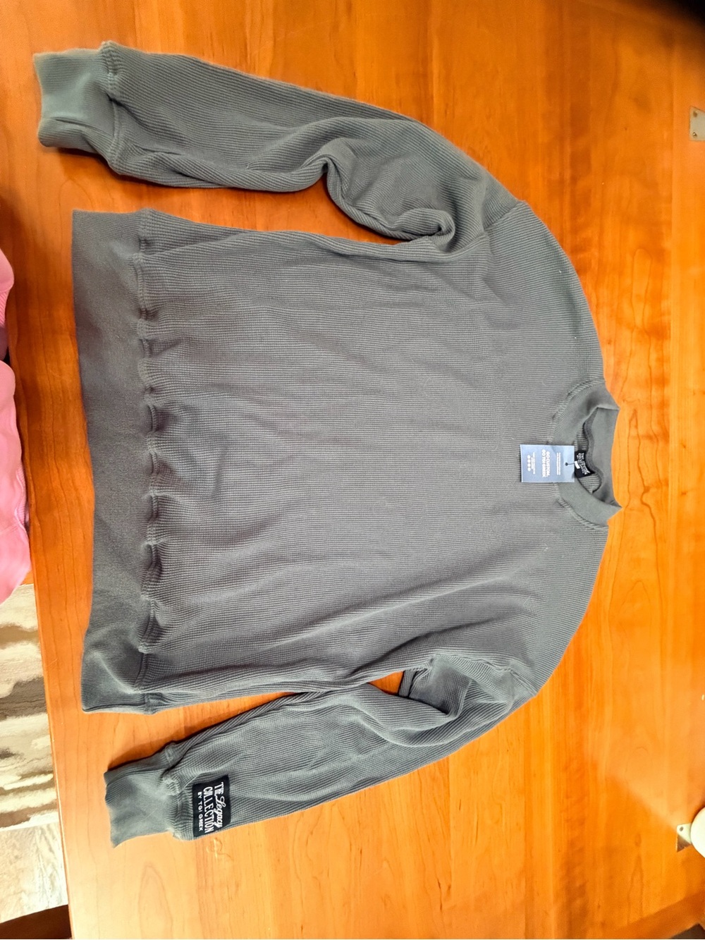TGI Greek Women’s Thermal Crew Neck Lightweight Sweatshirt - Gray